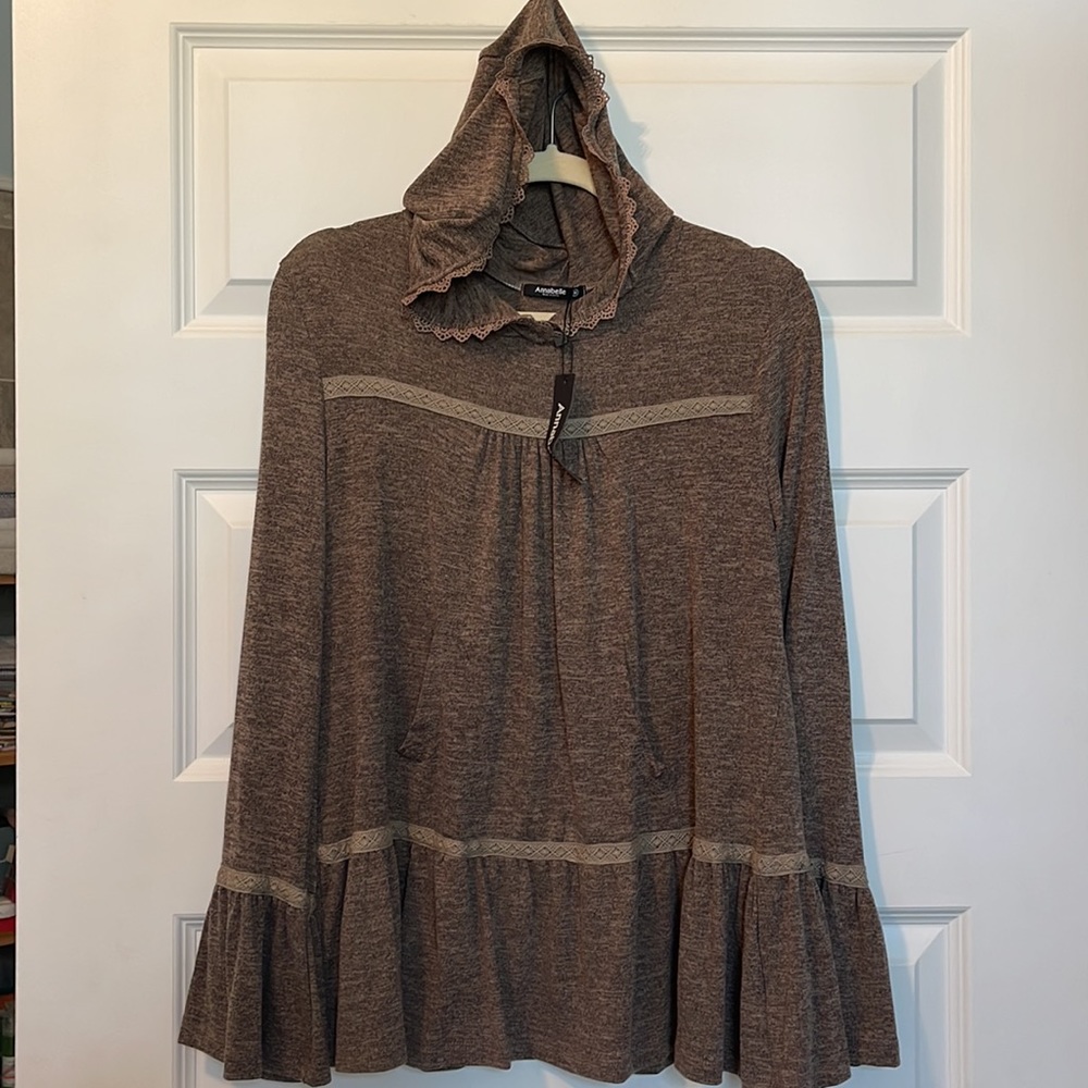🤎*NWT* Annabelle brand heathered brown hoodie size M🤎